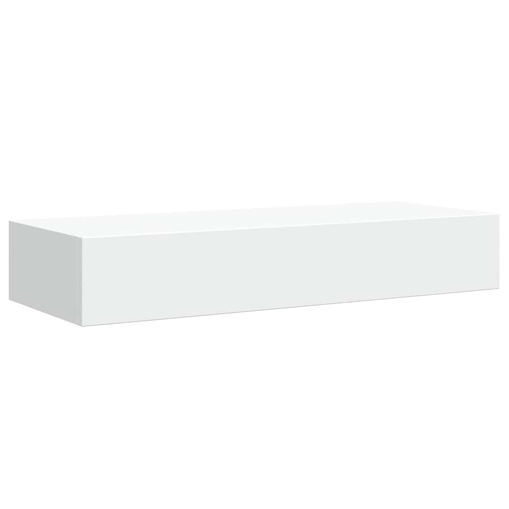 Vägghylla Vit låda 2 st Vit 60x23,5x10 cm MDF