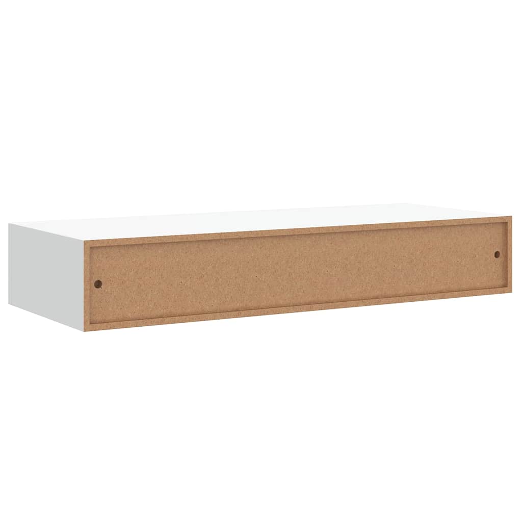 Vägghylla Vit låda 2 st Vit 60x23,5x10 cm MDF