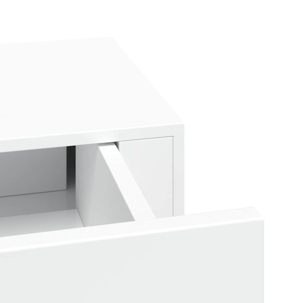 Vägghylla Vit låda 2 st Vit 60x23,5x10 cm MDF