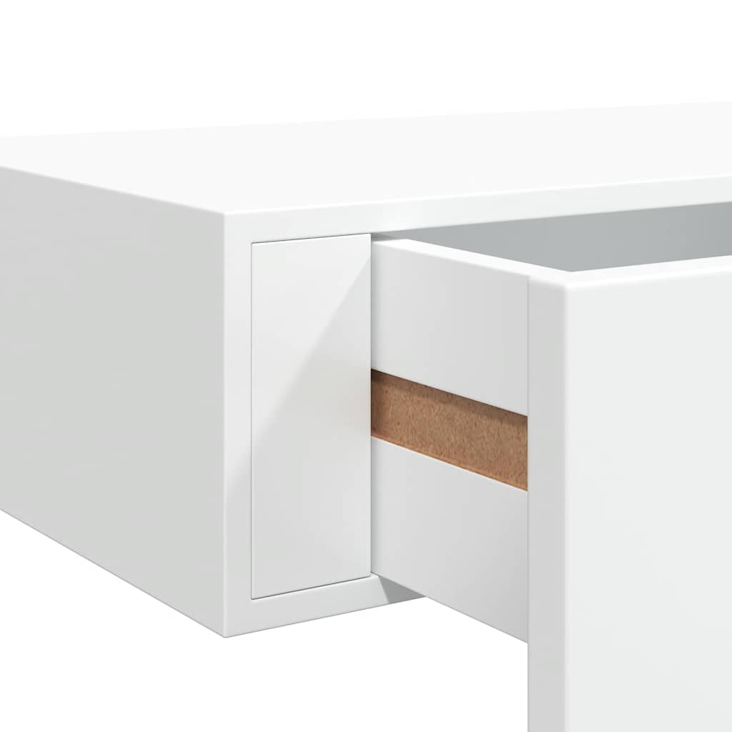 Vägghylla Vit låda 2 st Vit 60x23,5x10 cm MDF