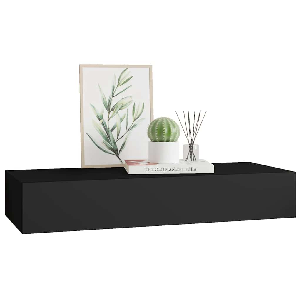Vägghylla Svart låda 60x23,5x10 cm