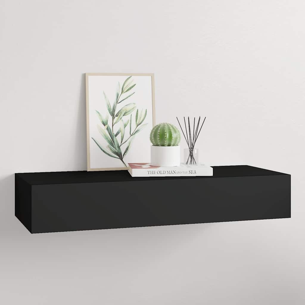 Vägghylla Svart låda 60x23,5x10 cm