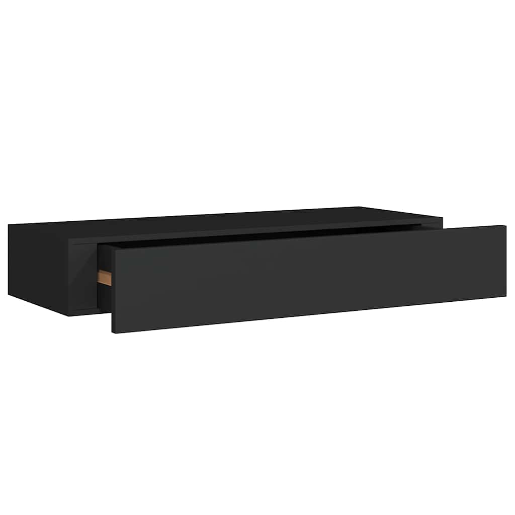 Vägghylla Svart Vegglåda 2 st 60x23,5x10 cm MDF