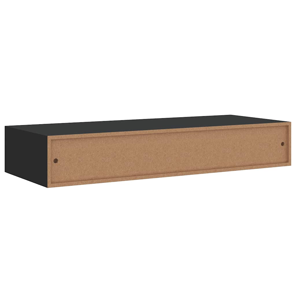 Vägghylla Svart Vegglåda 2 st 60x23,5x10 cm MDF