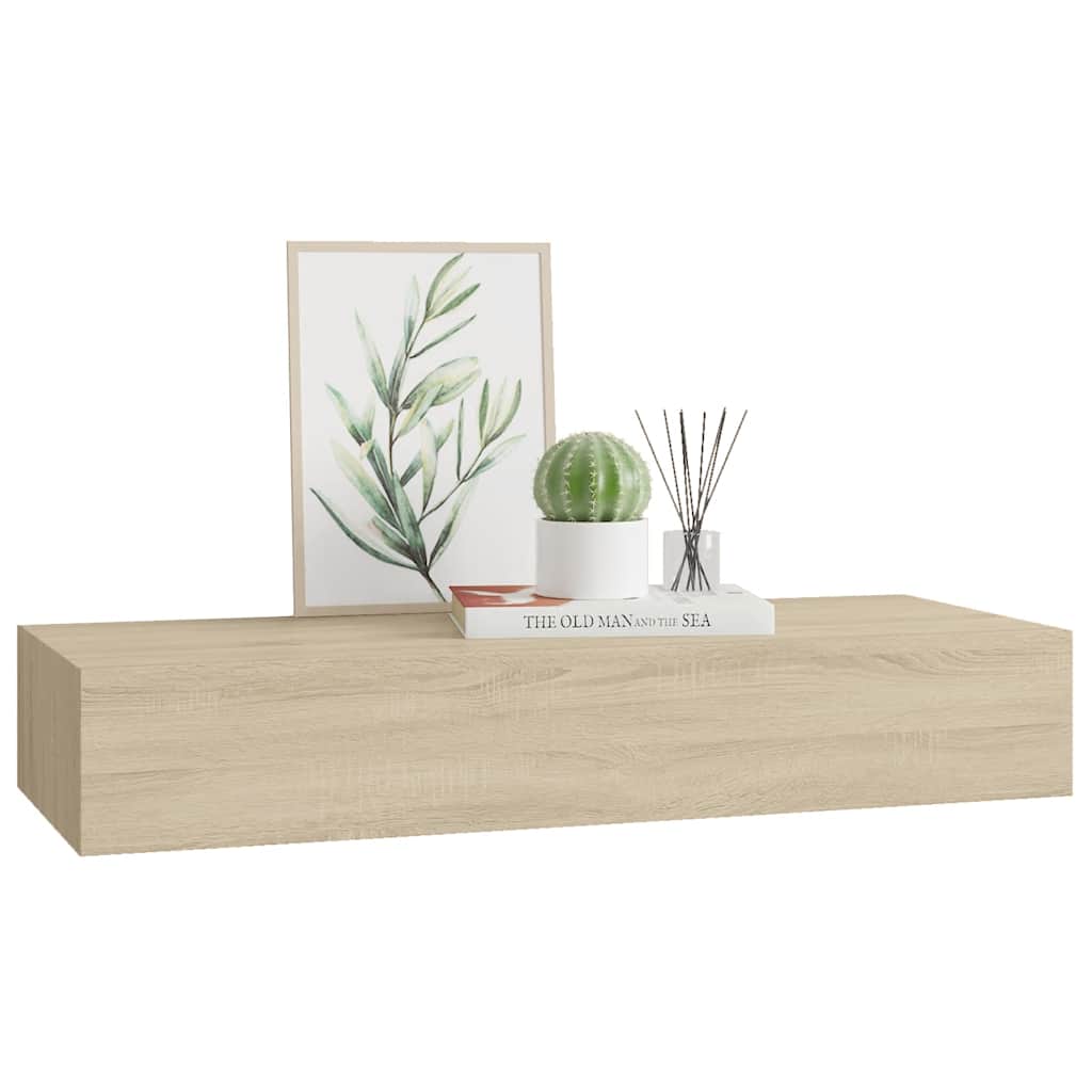 Vägghylla Brun Ek låda 60x23,5x10 cm