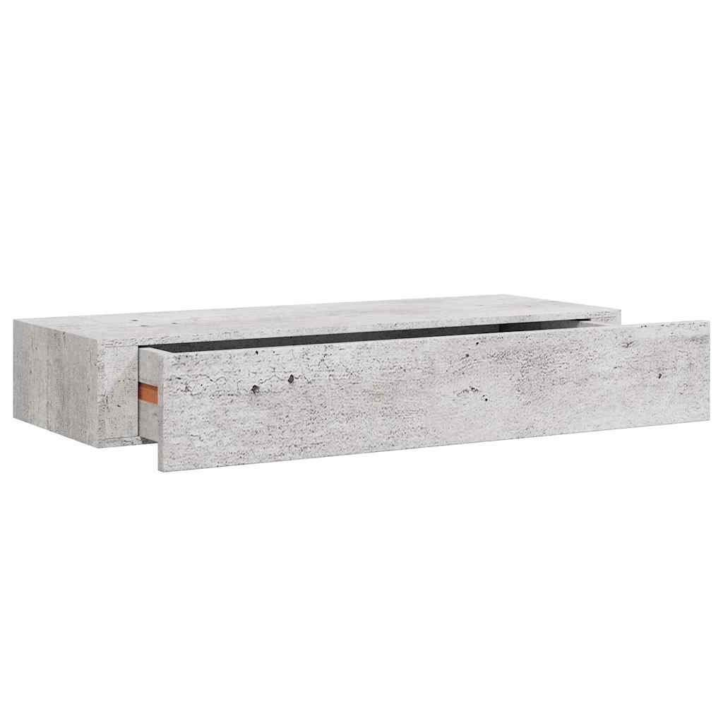 Vägghylla Betonggrå 2 st 60x23,5x10 cm MDF