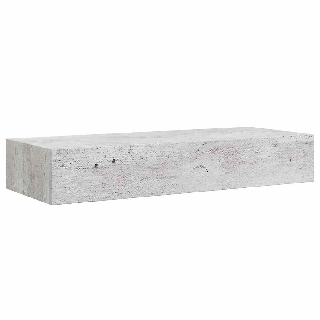 Vägghylla Betonggrå 2 st 60x23,5x10 cm MDF