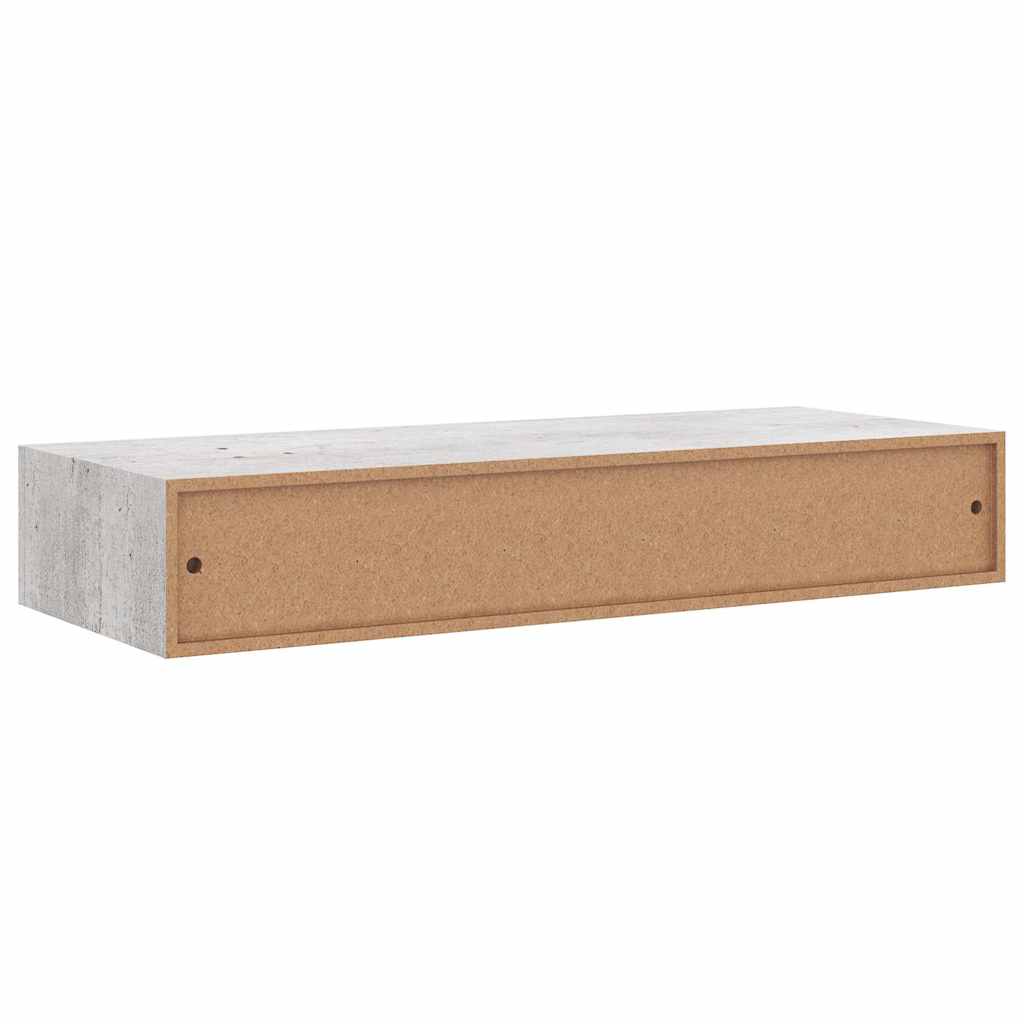 Vägghylla Betonggrå 2 st 60x23,5x10 cm MDF