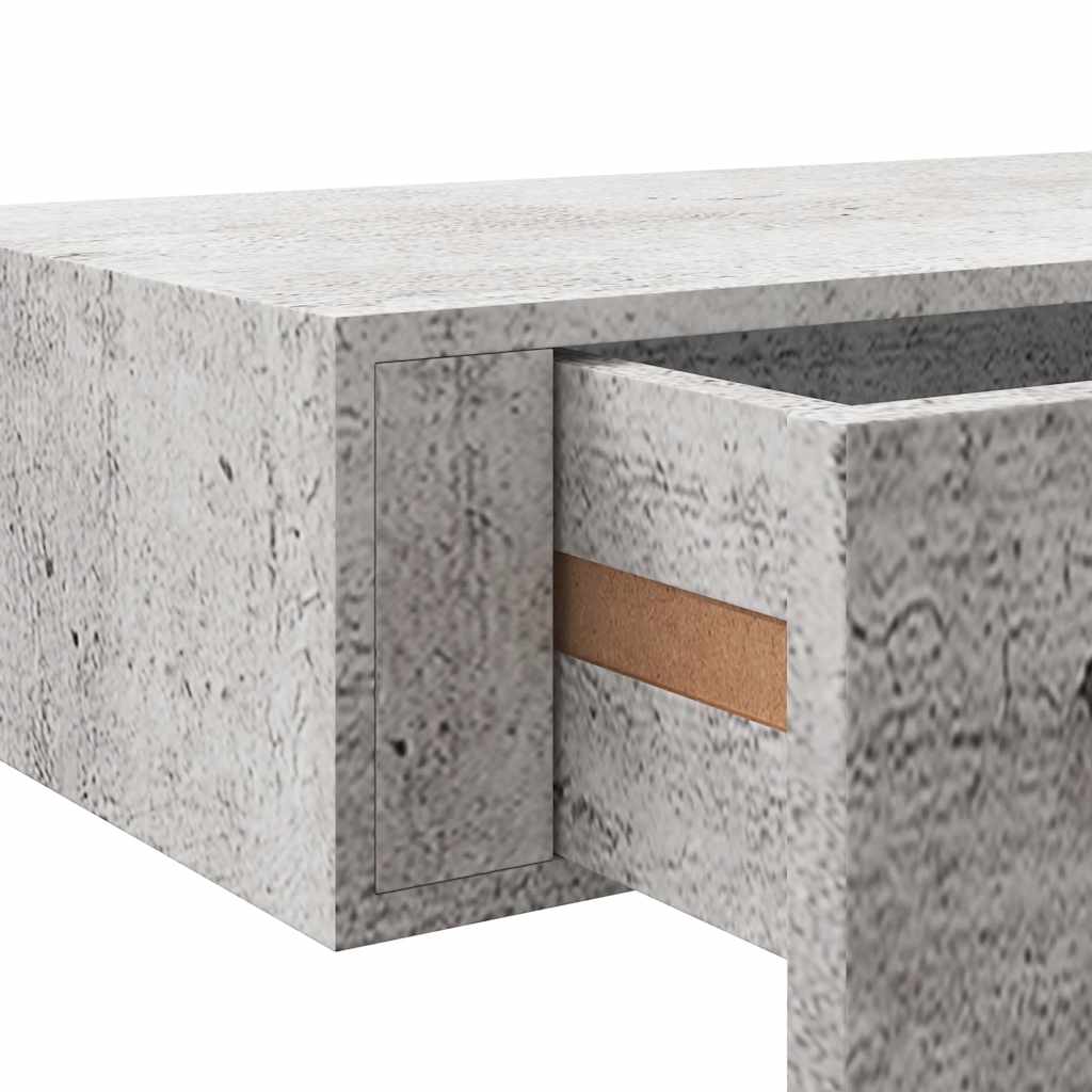 Vägghylla Betonggrå 2 st 60x23,5x10 cm MDF