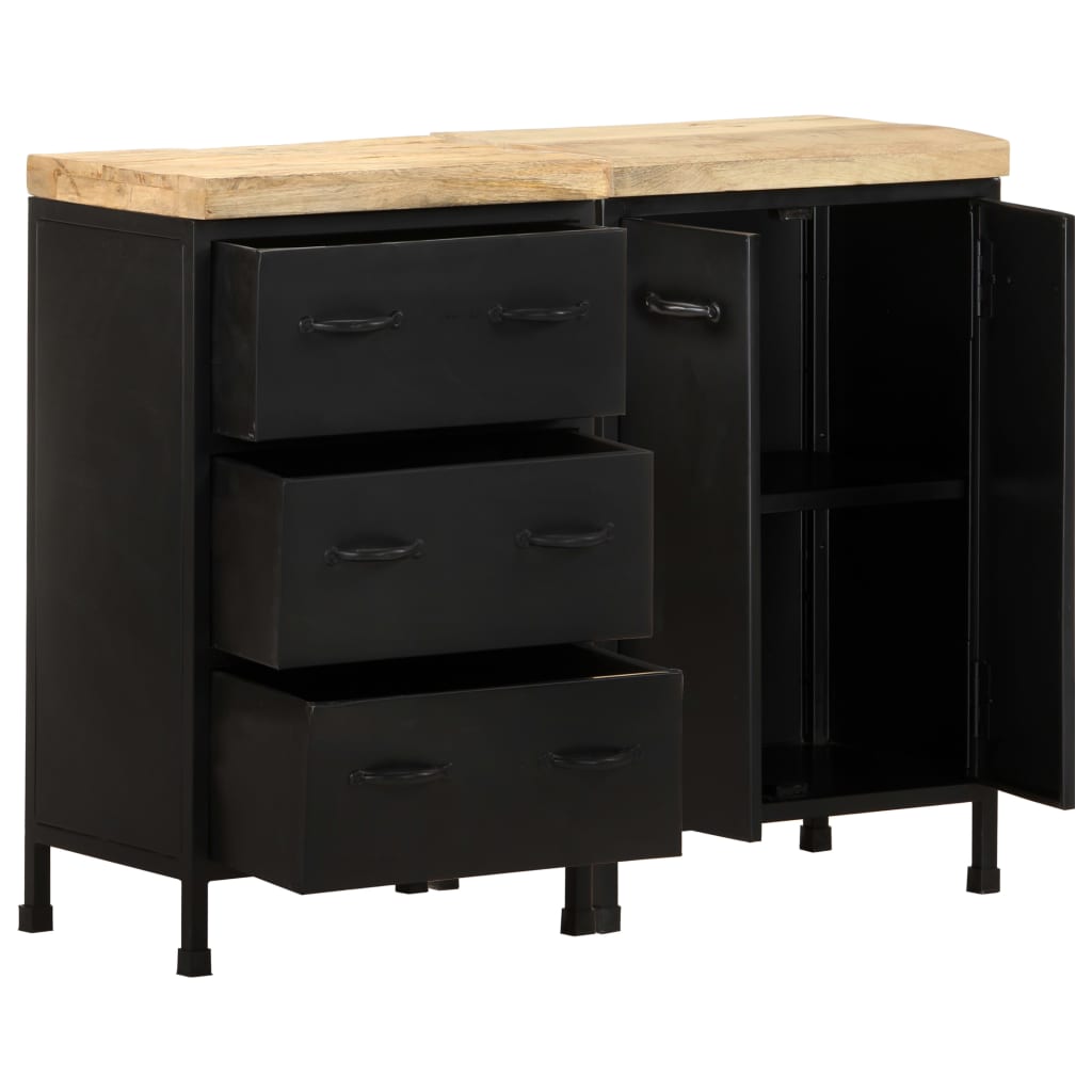 Skänk Trä med 3 lådor och 2 dörrar massivt mangoträ