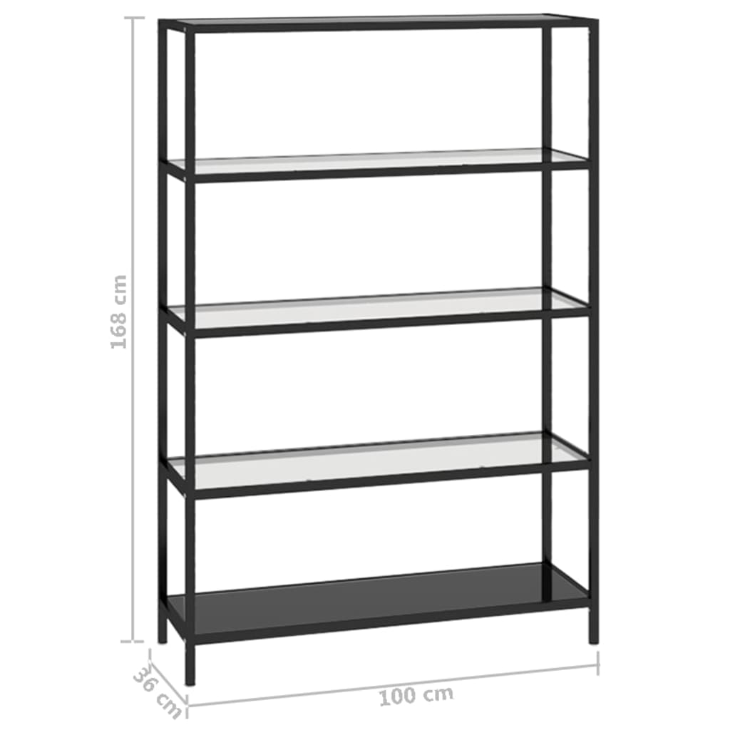 Hylla transparent 100x36x168 cm härdat glas