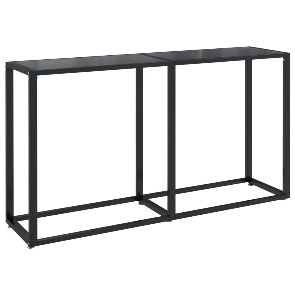 Avlastningsbord Konsollbord Svart 140x35x75,5 cm härdat glas