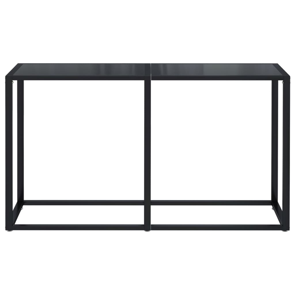 Avlastningsbord Konsollbord Svart 140x35x75,5 cm härdat glas