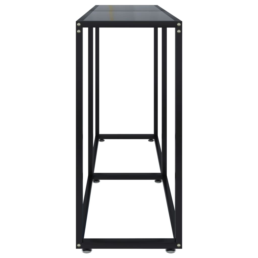 Avlastningsbord Konsollbord Svart 140x35x75,5 cm härdat glas