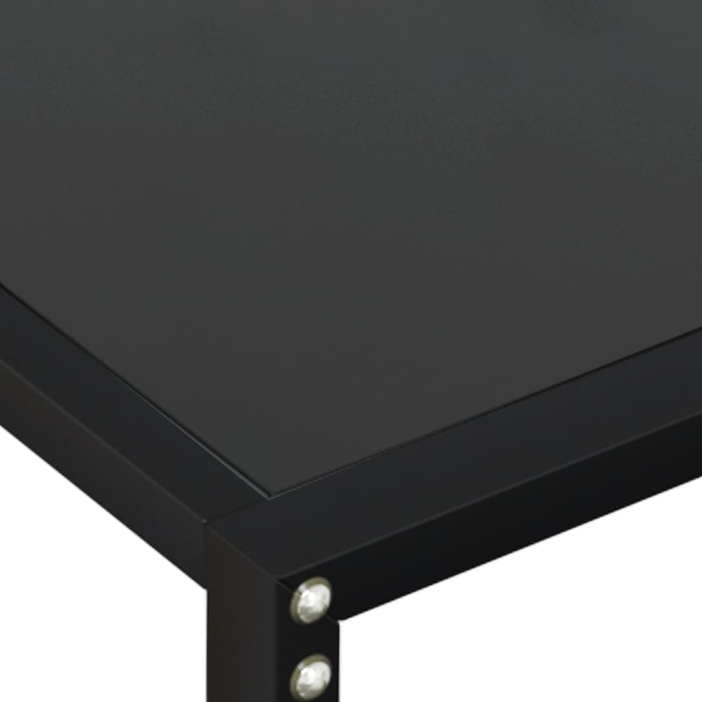 Avlastningsbord Konsollbord Svart 140x35x75,5 cm härdat glas