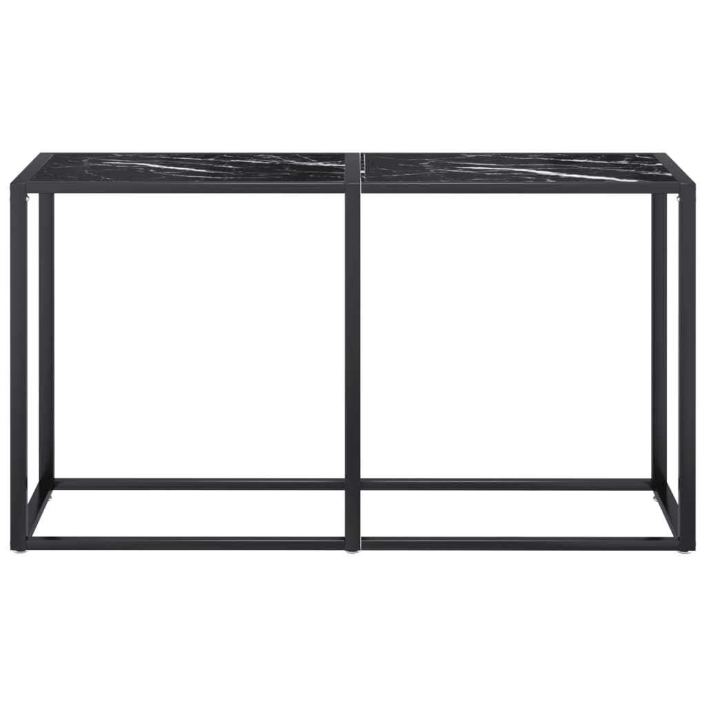 Avlastningsbord Konsollbord DIV. Svart marmor 140x35x75,5 cm härdat glas
