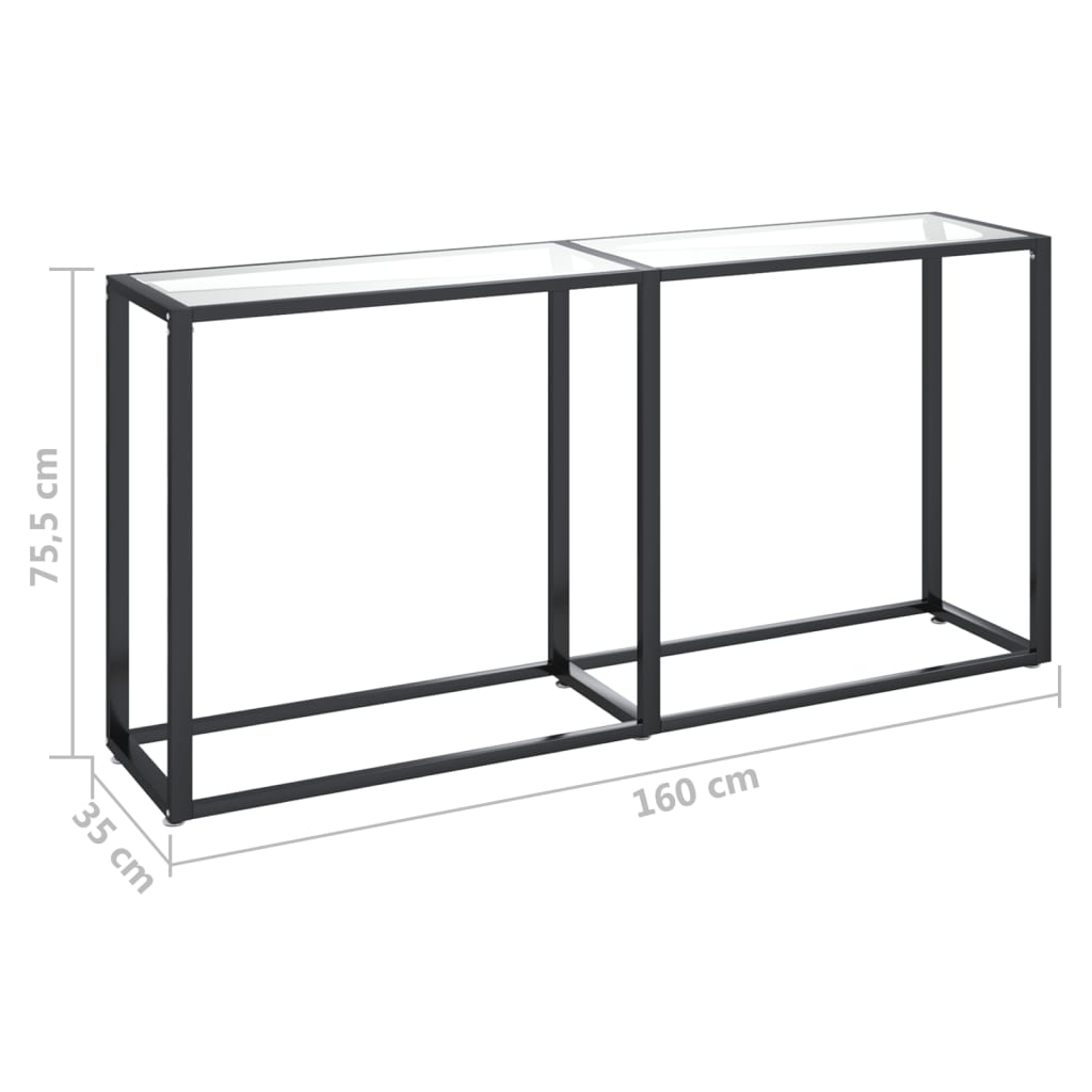 Avlastningsbord Konsollbord DIV. transparent 160x35x75,5 cm härdat glas