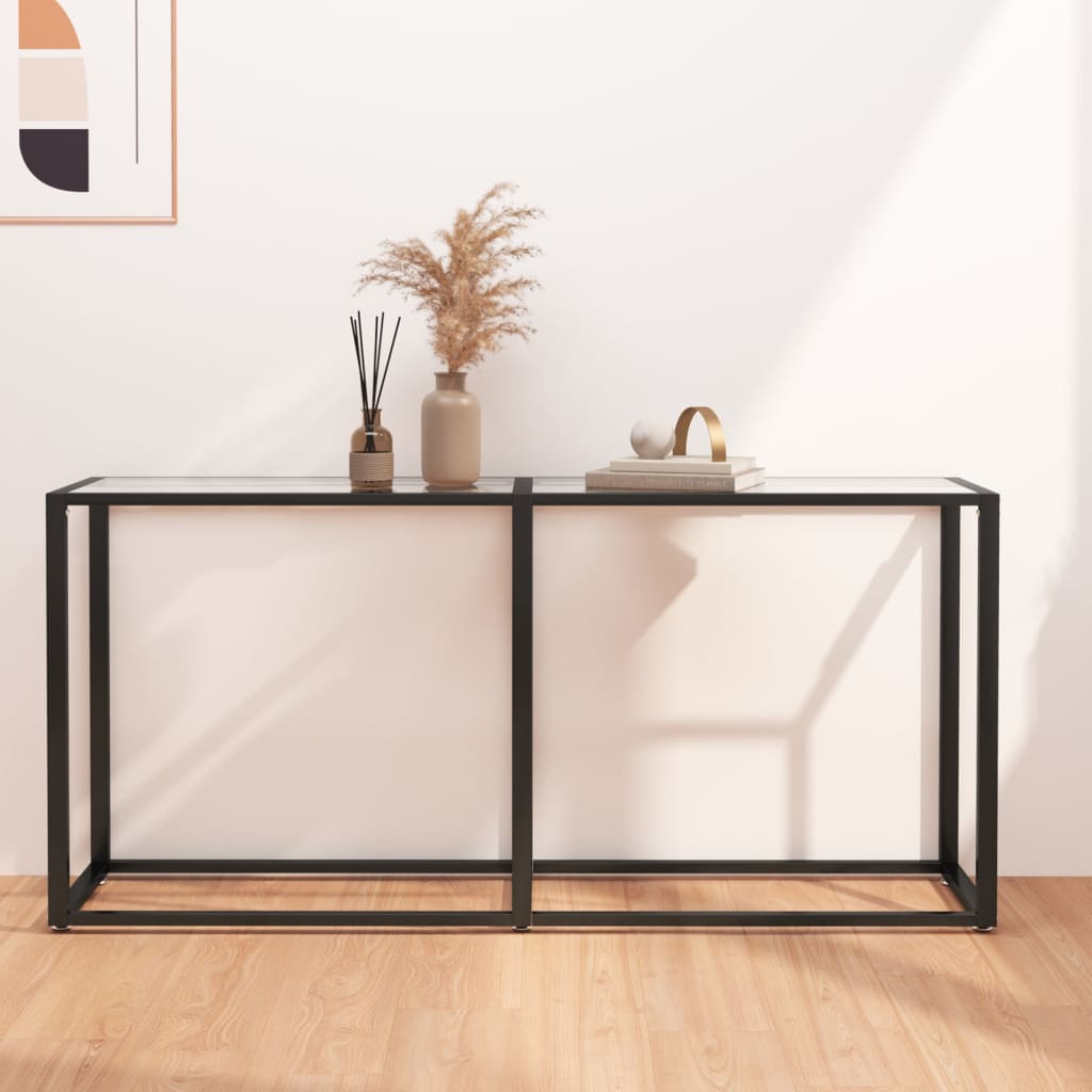 Avlastningsbord Konsollbord DIV. transparent 160x35x75,5 cm härdat glas