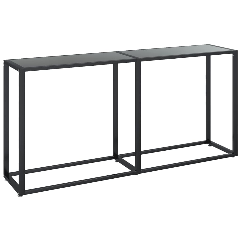 Avlastningsbord Konsollbord Svart 160x35x75,5 cm härdat glas
