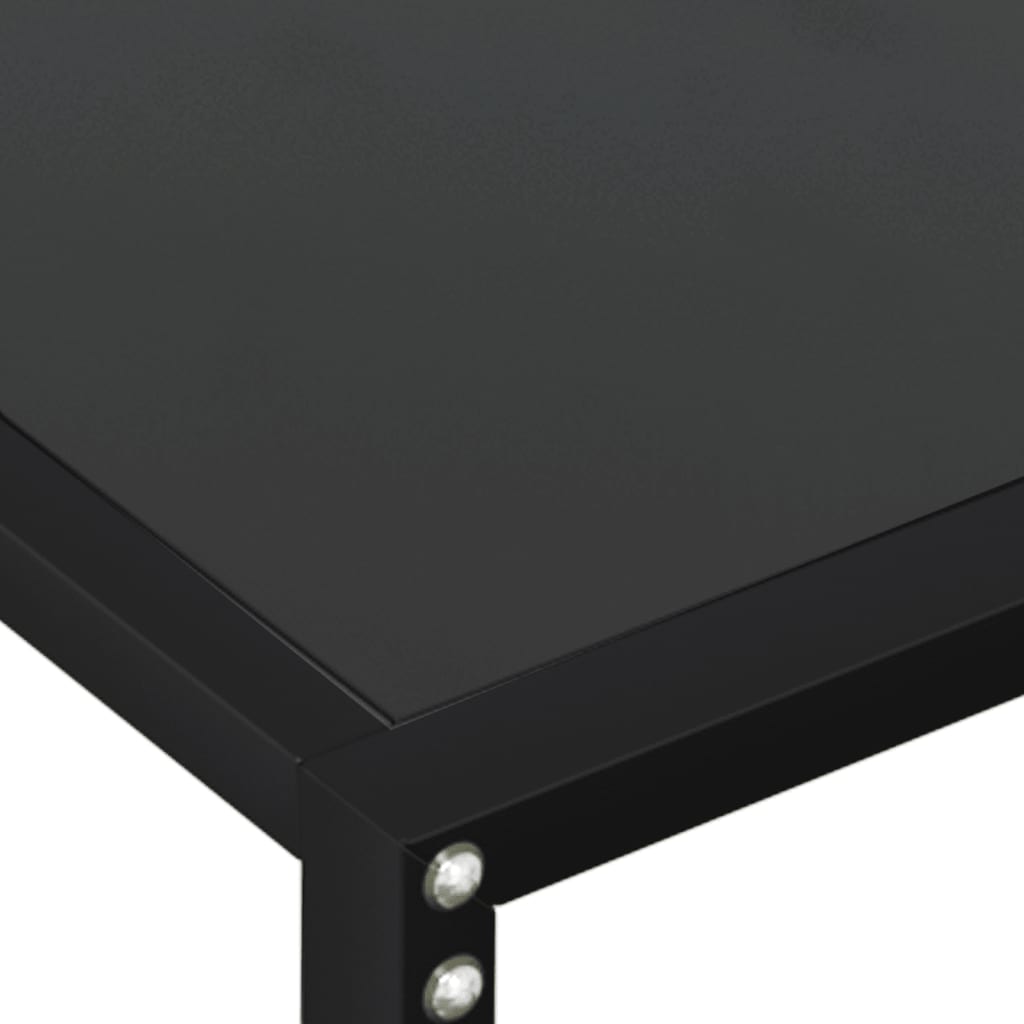Avlastningsbord Konsollbord Svart 160x35x75,5 cm härdat glas