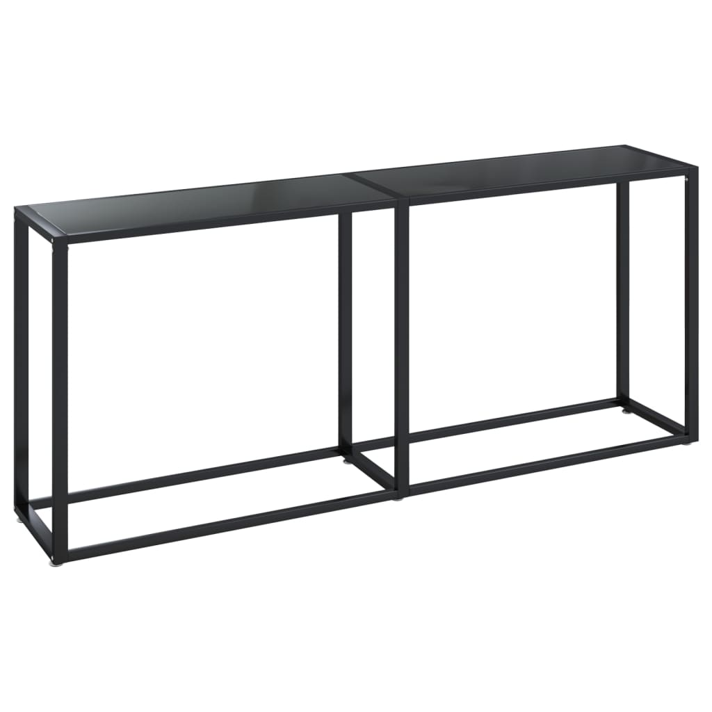 Avlastningsbord Konsollbord Svart 180x35x75,5 cm härdat glas