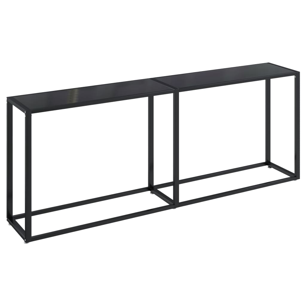 Avlastningsbord Konsollbord Svart 200x35x75,5 cm härdat glas