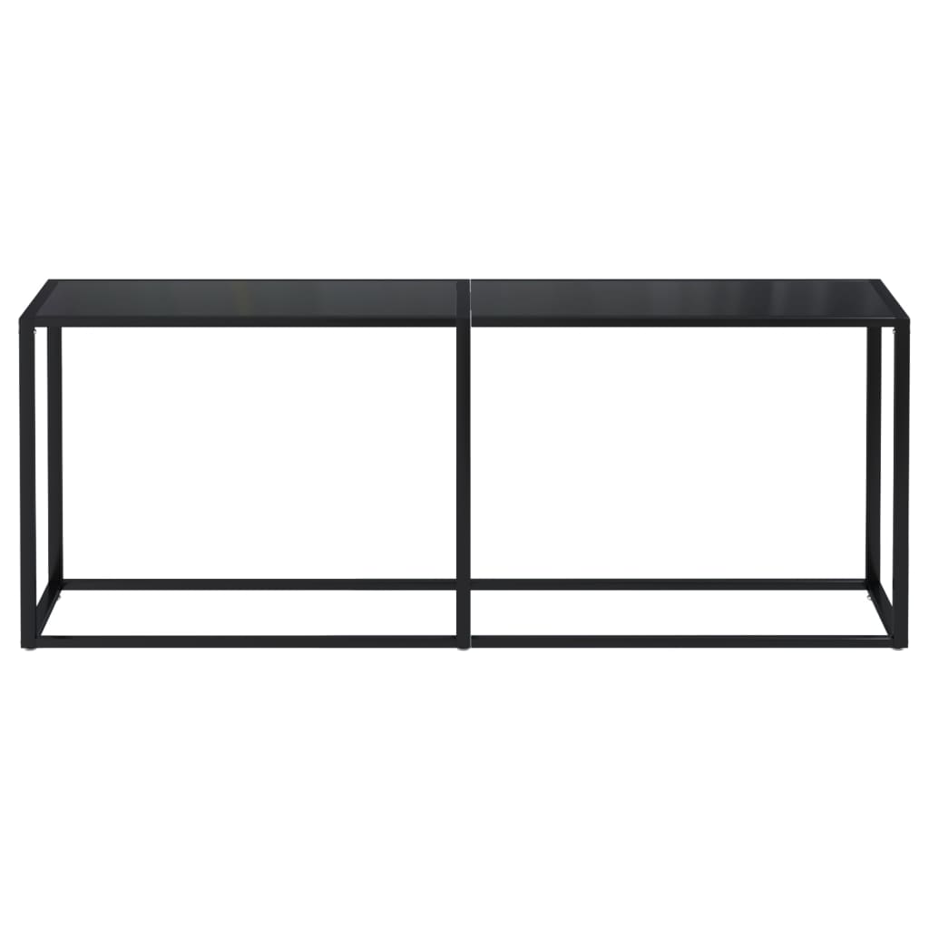 Avlastningsbord Konsollbord Svart 200x35x75,5 cm härdat glas