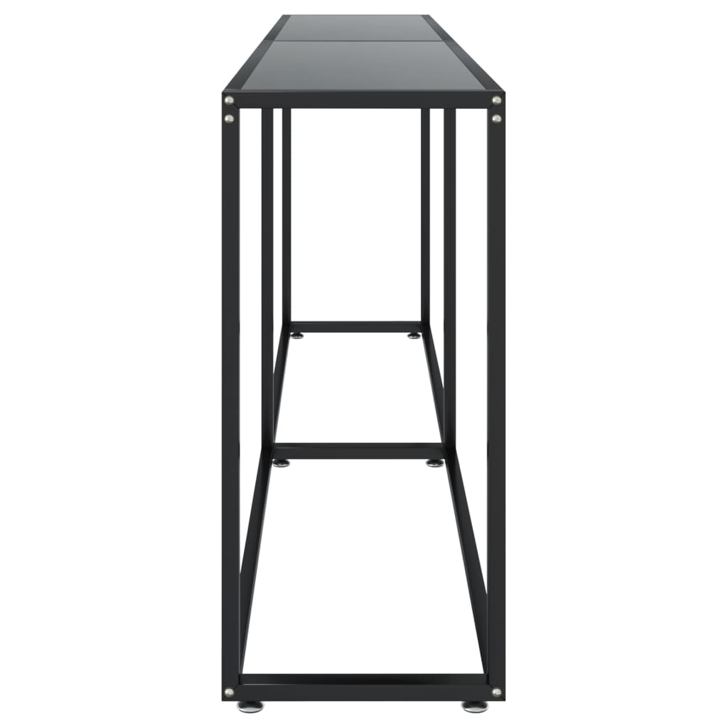 Avlastningsbord Konsollbord Svart 200x35x75,5 cm härdat glas