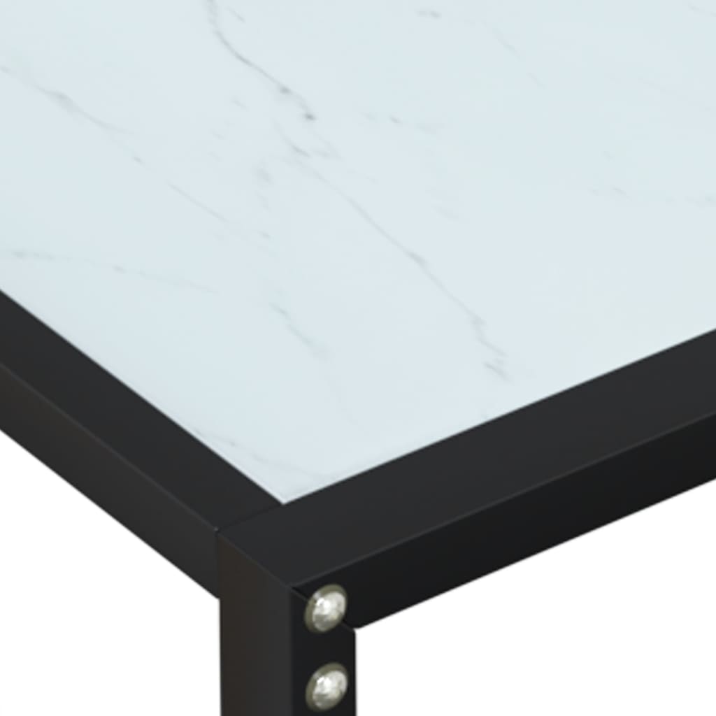 Avlastningsbord Konsollbord DIV. Vit marmor 200x35x75,5 cm härdat glas