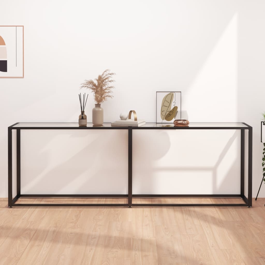 Avlastningsbord Konsollbord DIV. transparent 220x35x75,5 cm härdat glas