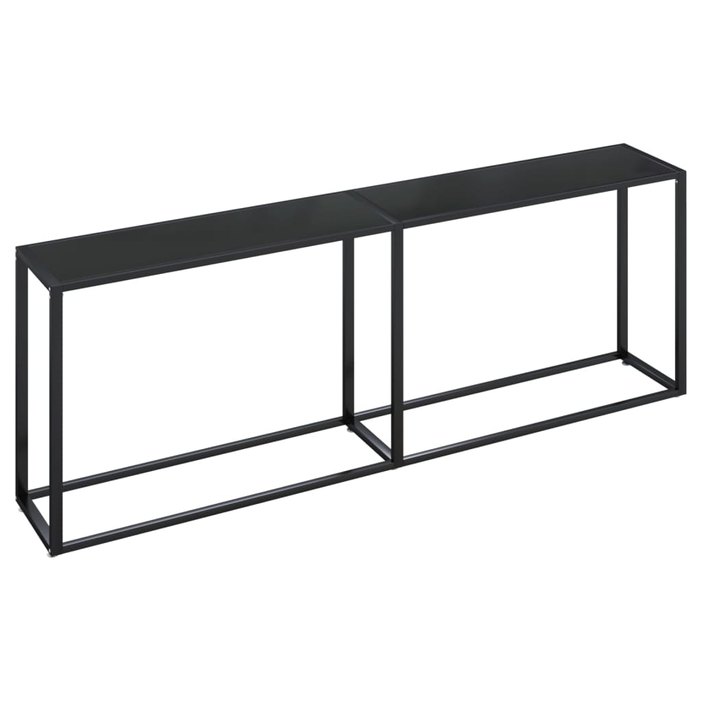 Avlastningsbord Konsollbord DIV. Svart 220x35x75,5 cm härdat glas