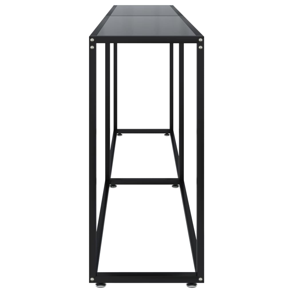 Avlastningsbord Konsollbord DIV. Svart 220x35x75,5 cm härdat glas