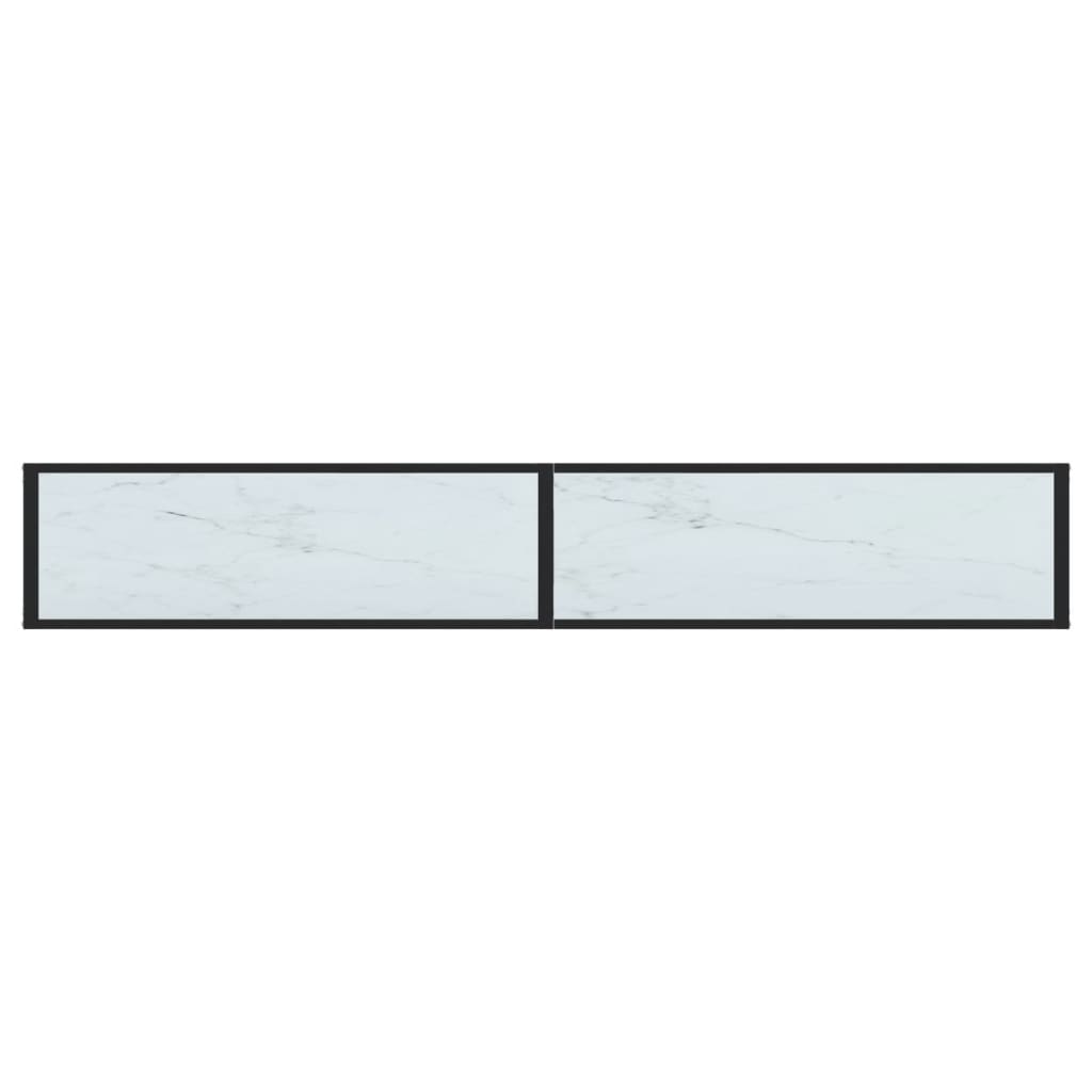 Avlastningsbord Konsollbord DIV. Vit marmor 220x35x75,5 cm härdat glas
