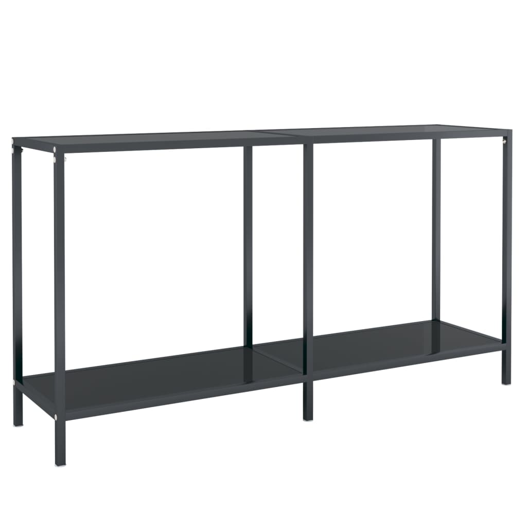 Avlastningsbord Konsollbord Svart 140x35x75,5 cm härdat glas