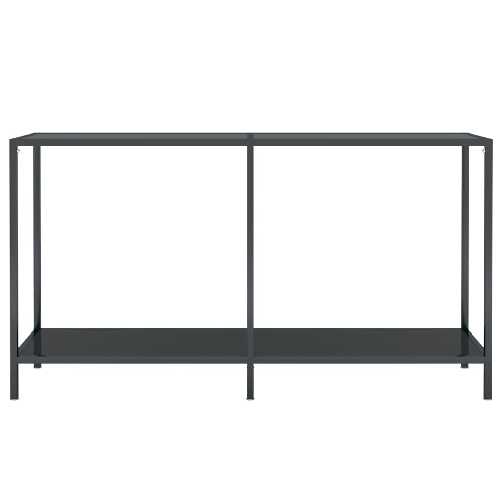 Avlastningsbord Konsollbord Svart 140x35x75,5 cm härdat glas