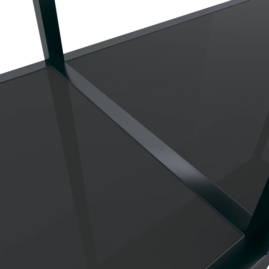 Avlastningsbord Konsollbord Svart 140x35x75,5 cm härdat glas