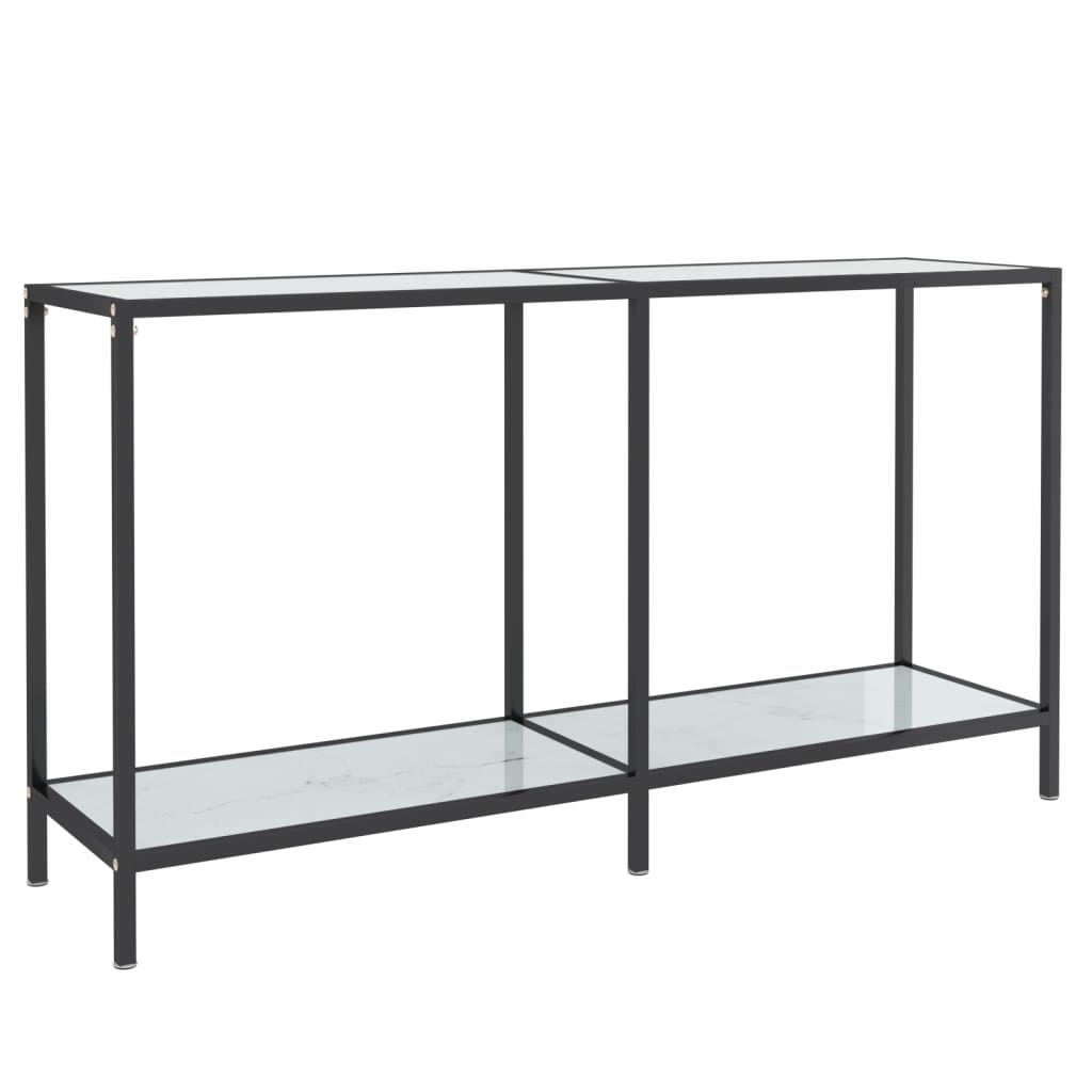 Avlastningsbord Konsollbord Vit 140x35x75,5 cm härdat glas