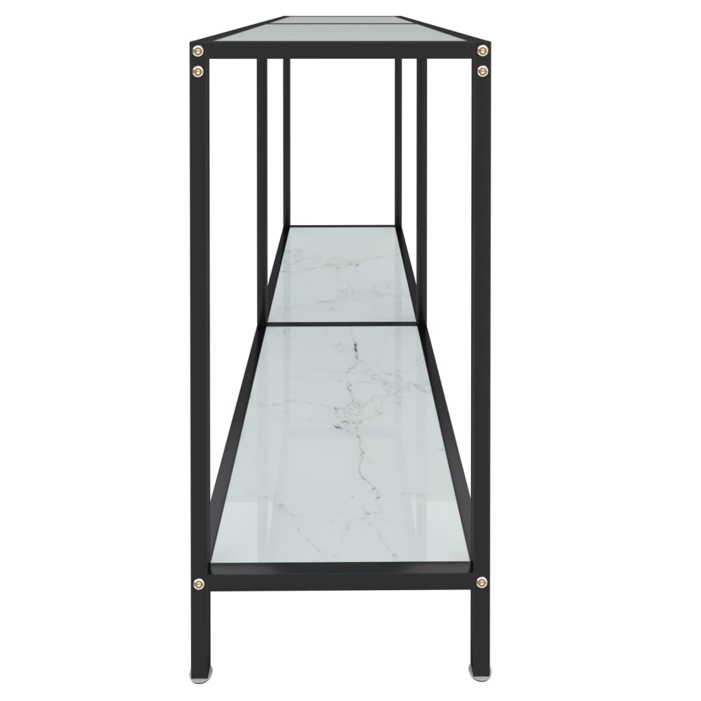 Avlastningsbord Konsollbord Vit 140x35x75,5 cm härdat glas