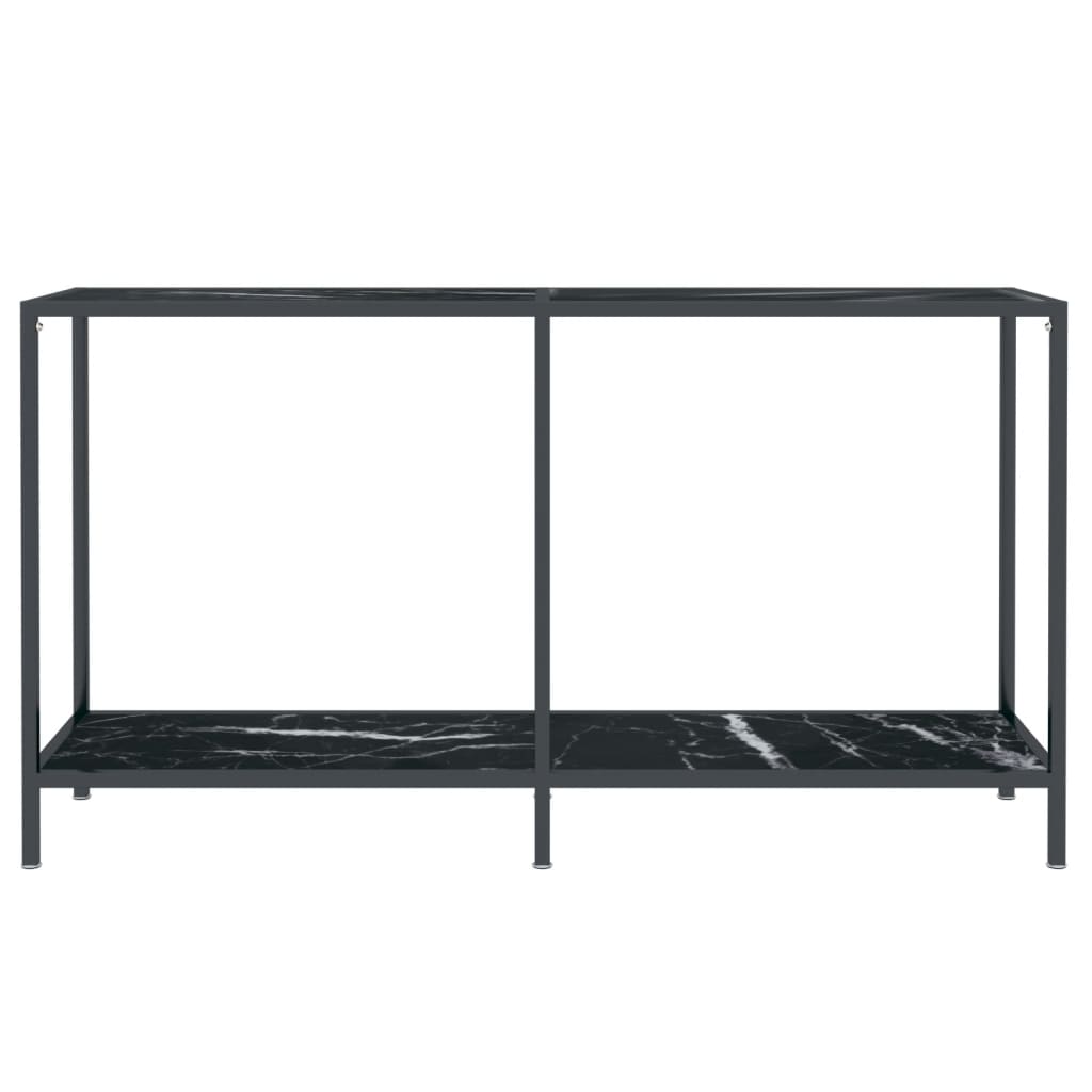 Avlastningsbord Konsollbord Svart 140x35x75,5 cm härdat glas