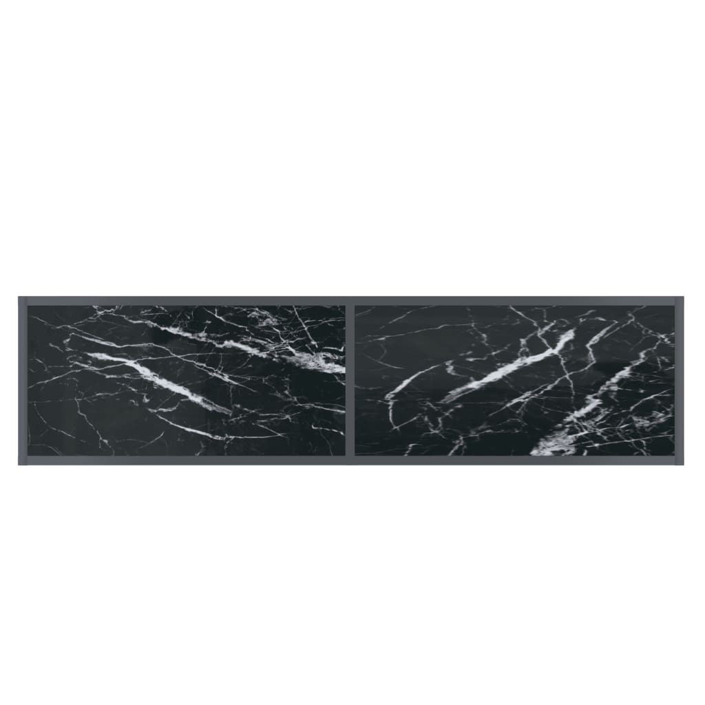 Avlastningsbord Konsollbord Svart 140x35x75,5 cm härdat glas