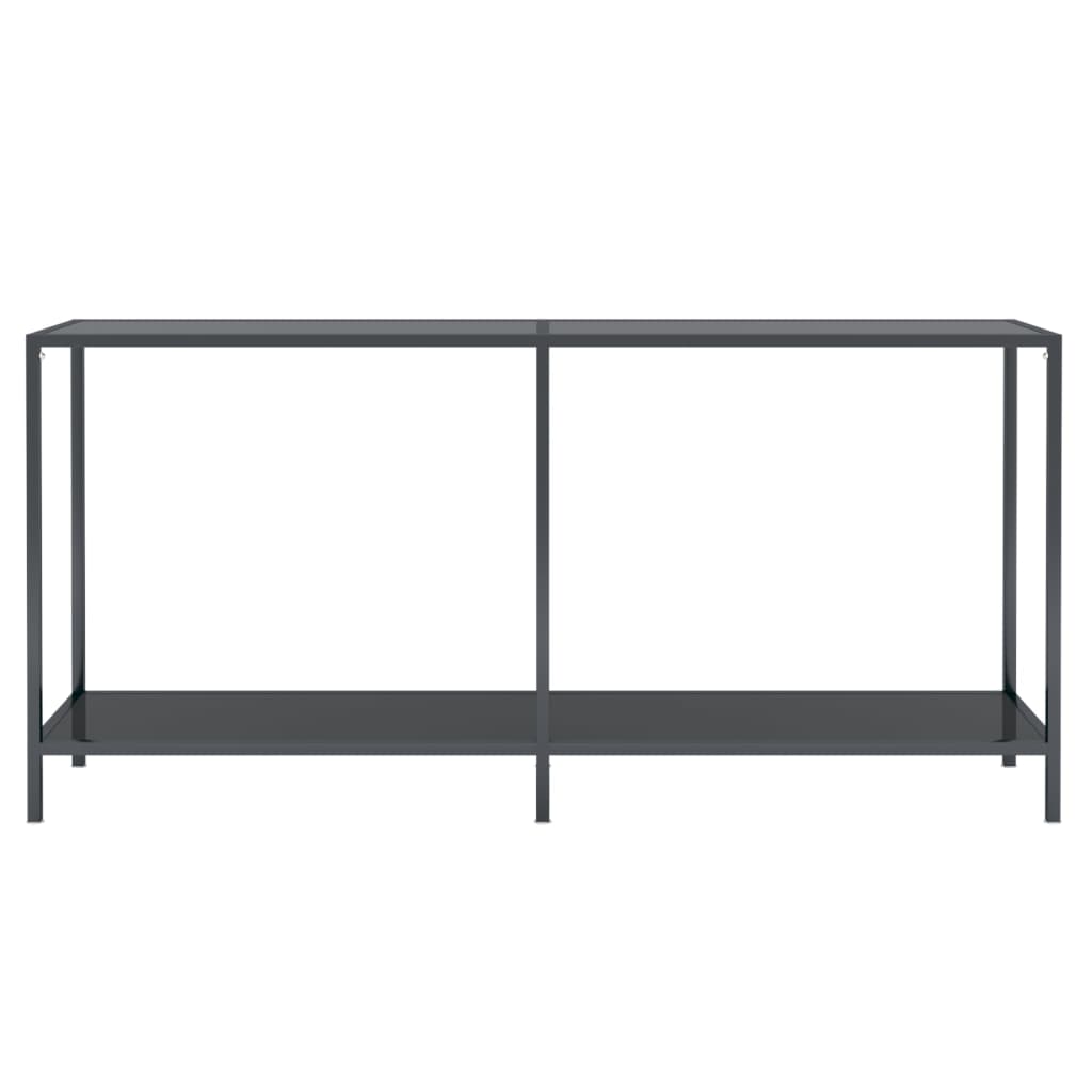 Avlastningsbord Konsollbord Svart 160x35x75 cm härdat glas