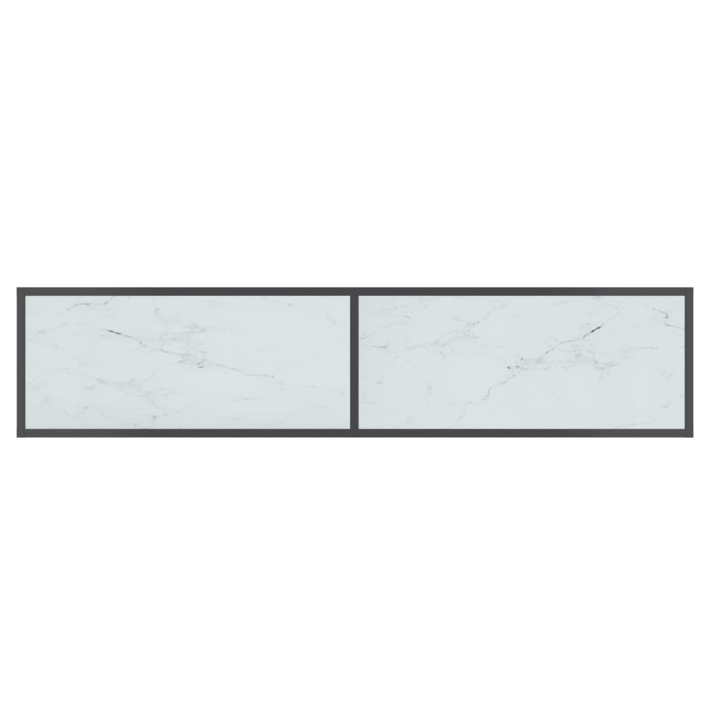 Avlastningsbord Konsollbord Vit 160x35x75 cm härdat glas