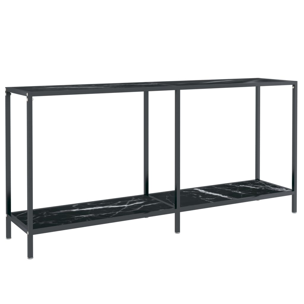 Avlastningsbord Konsollbord Svart 160x35x75,5 cm härdat glas