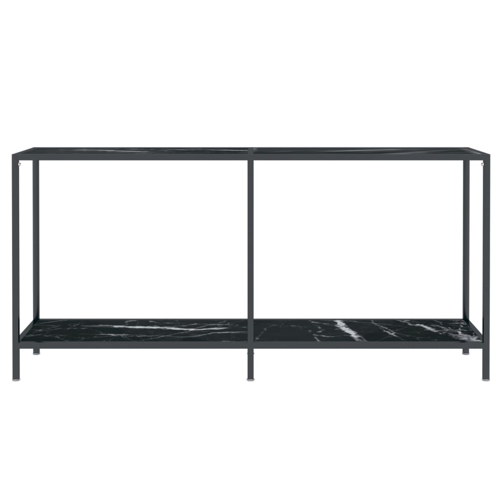 Avlastningsbord Konsollbord Svart 160x35x75,5 cm härdat glas