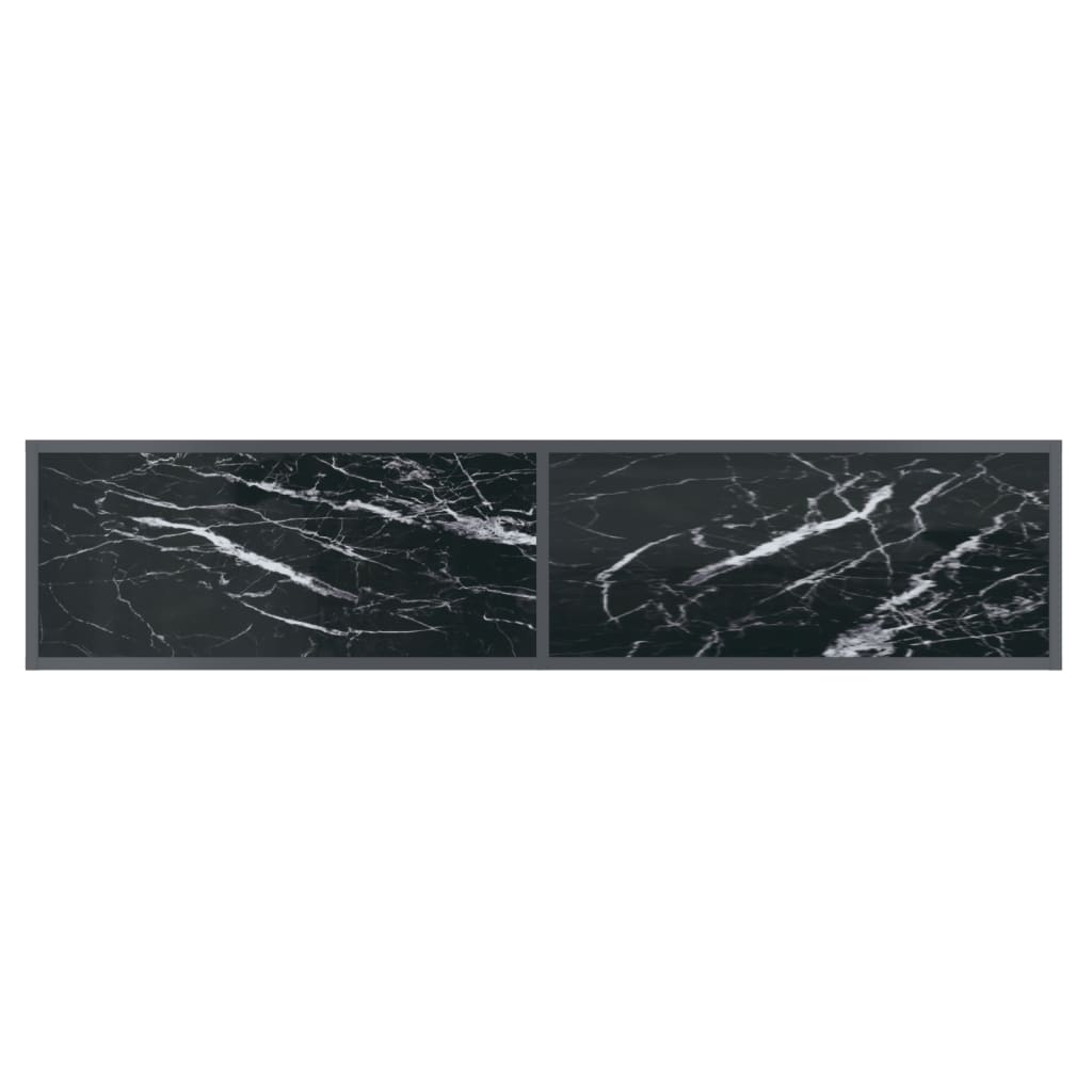 Avlastningsbord Konsollbord Svart 160x35x75,5 cm härdat glas