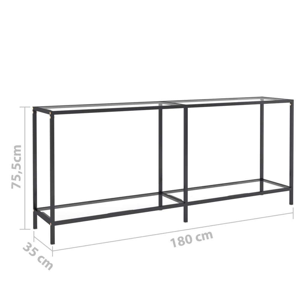 Avlastningsbord Konsollbord DIV. transparent 180x35x75,5 cm härdat glas