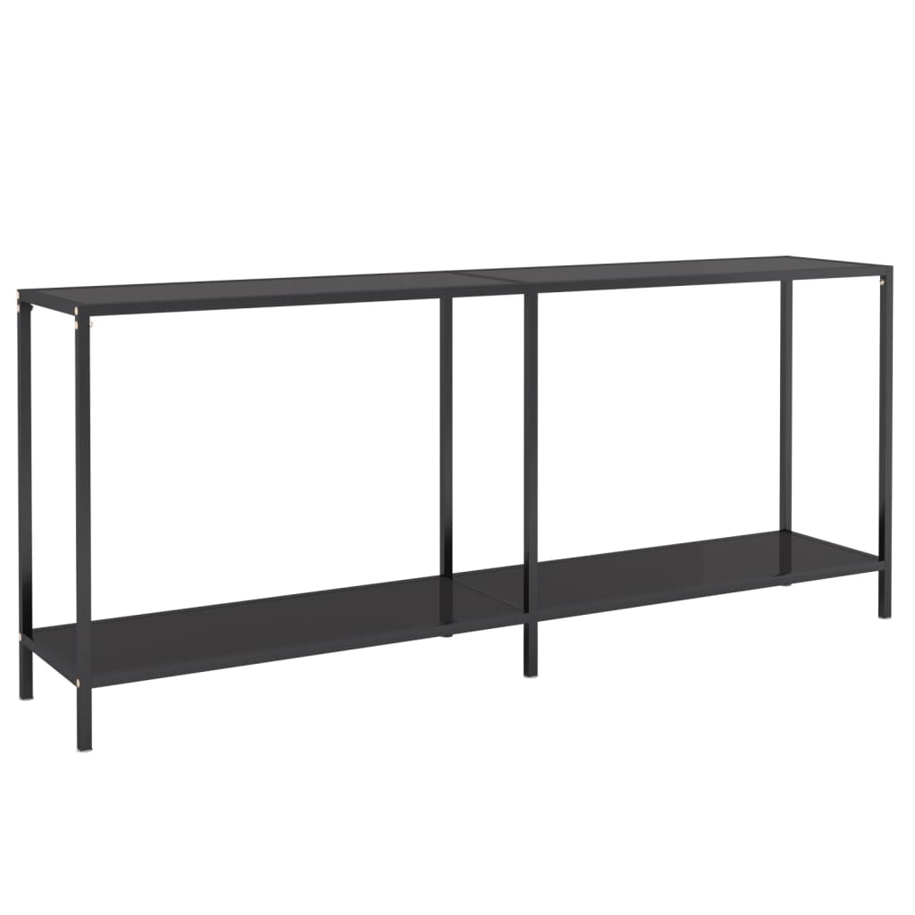 Avlastningsbord Konsollbord Svart 180x35x75,5 cm härdat glas