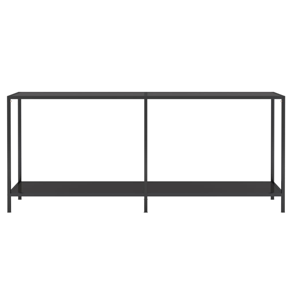 Avlastningsbord Konsollbord Svart 180x35x75,5 cm härdat glas