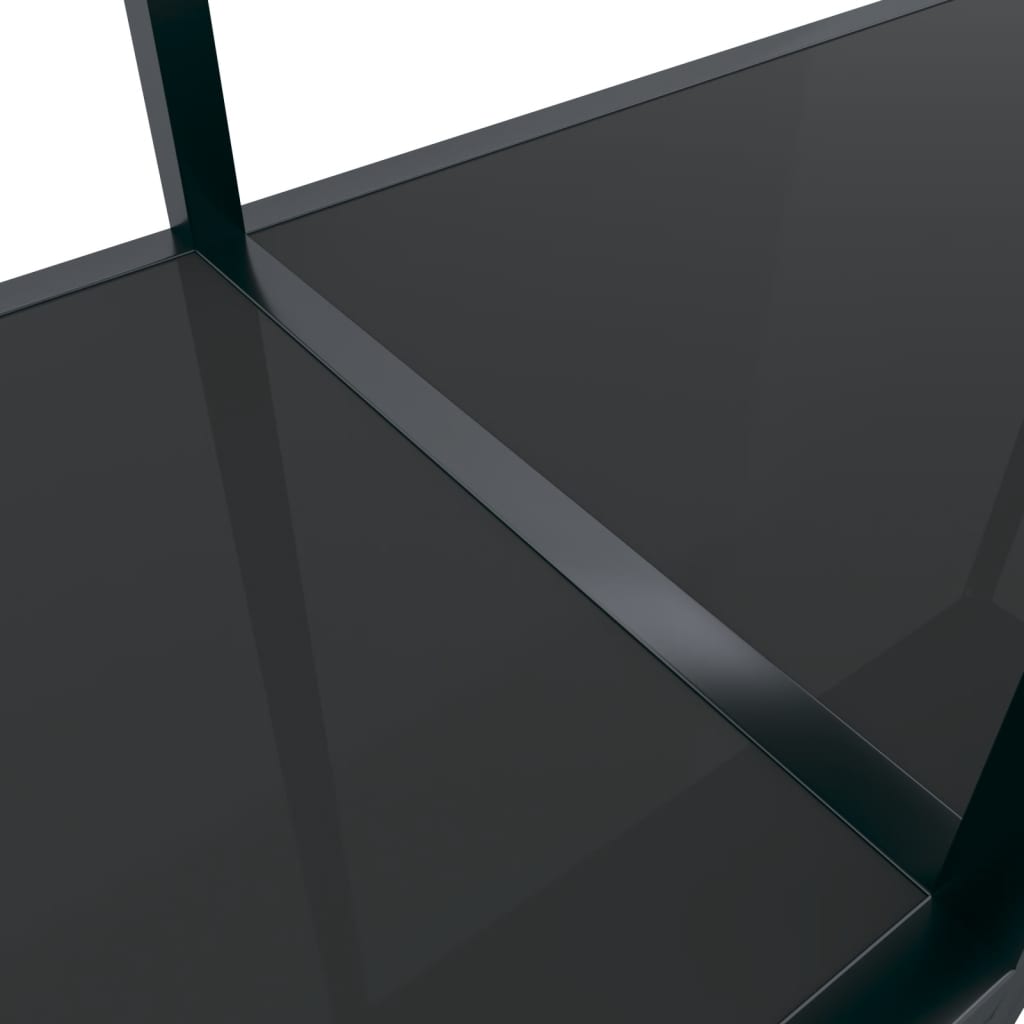 Avlastningsbord Konsollbord Svart 180x35x75,5 cm härdat glas