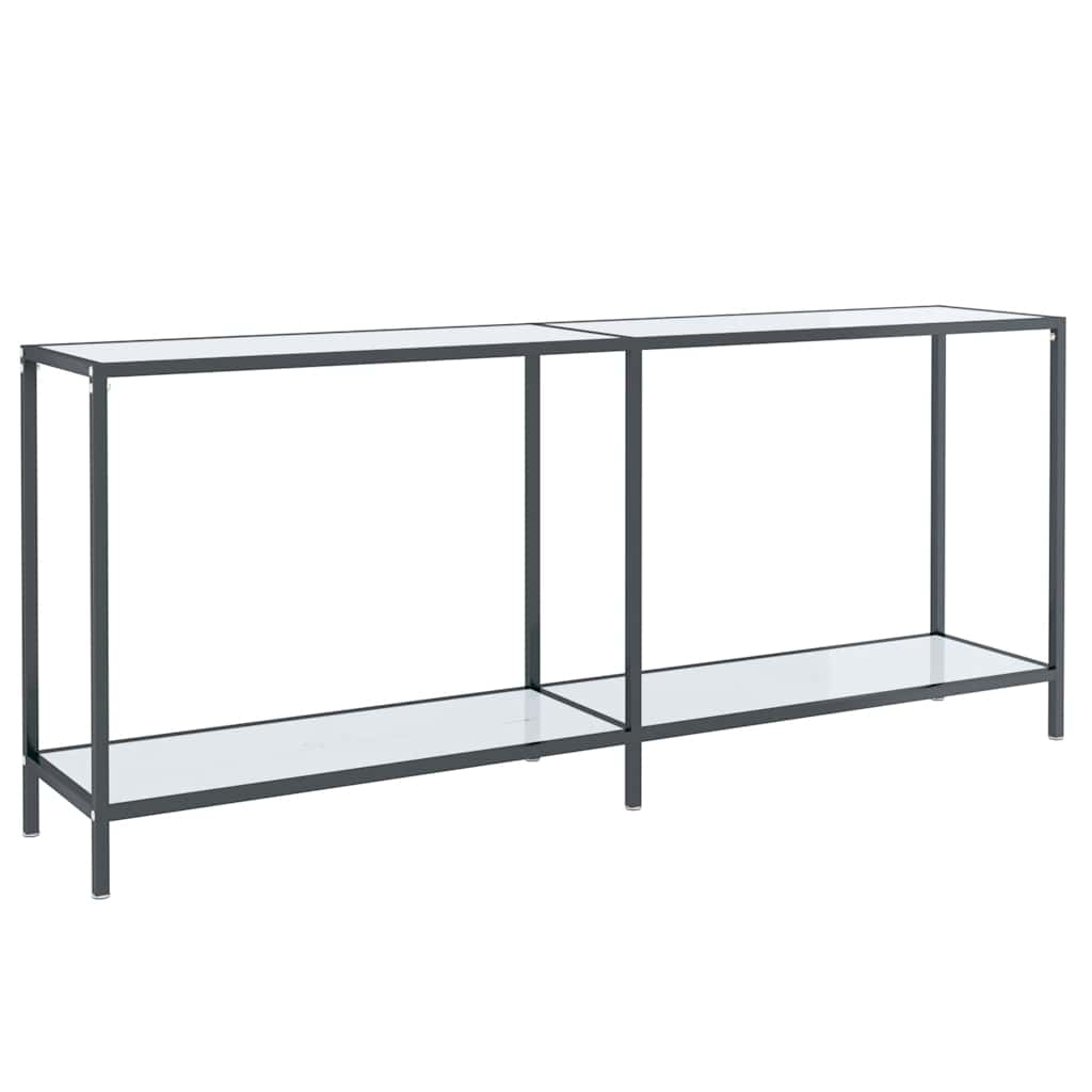 Avlastningsbord Konsollbord Vit 180x35x75,5 cm härdat glas